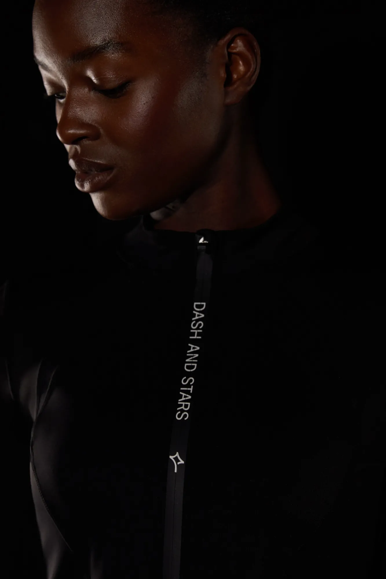 Dash and Stars Chaqueta Running Transpirable Negro Clearance