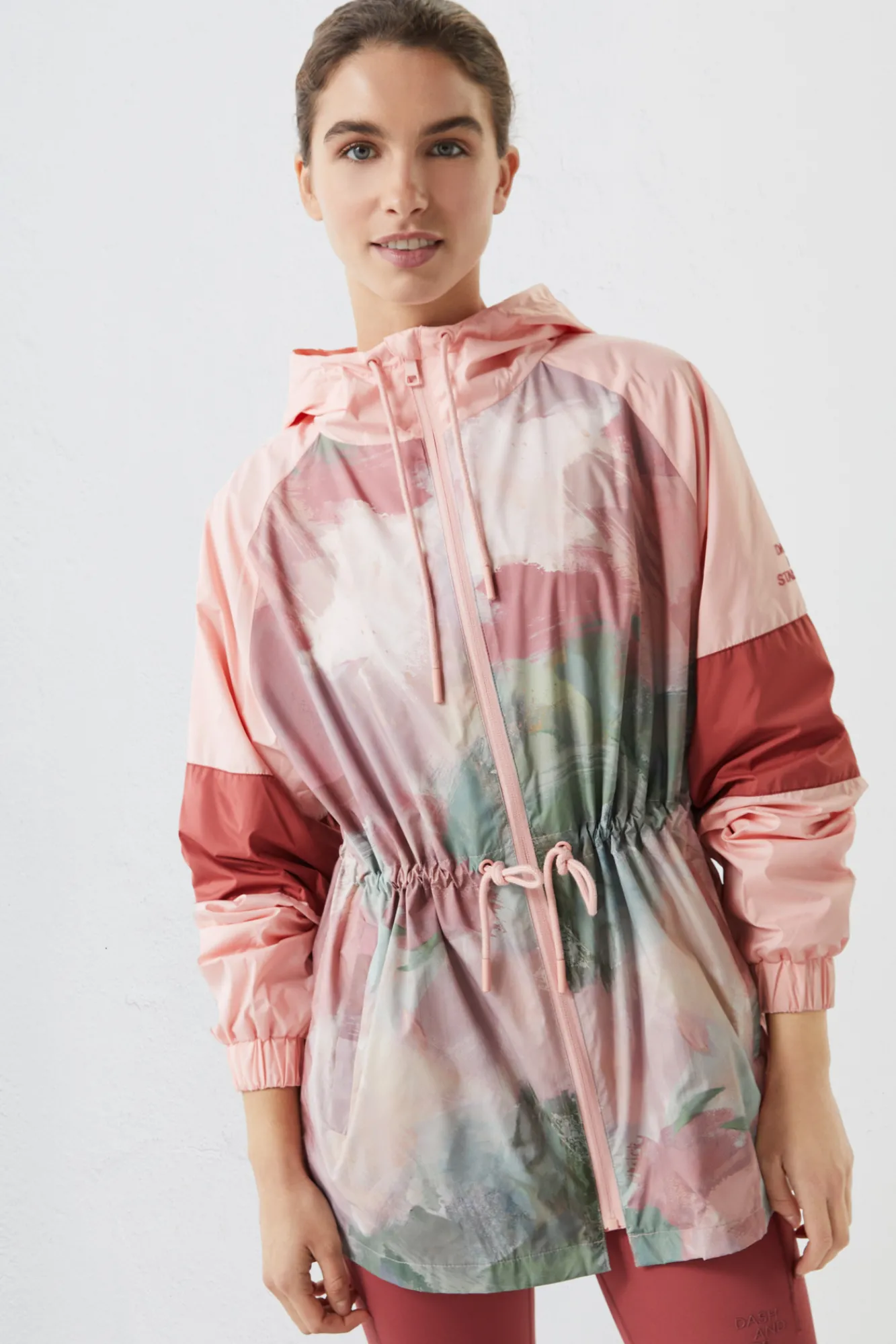 Dash and Stars Chaqueta Tecnica Water-Repellent Estampado Rosa Outlet