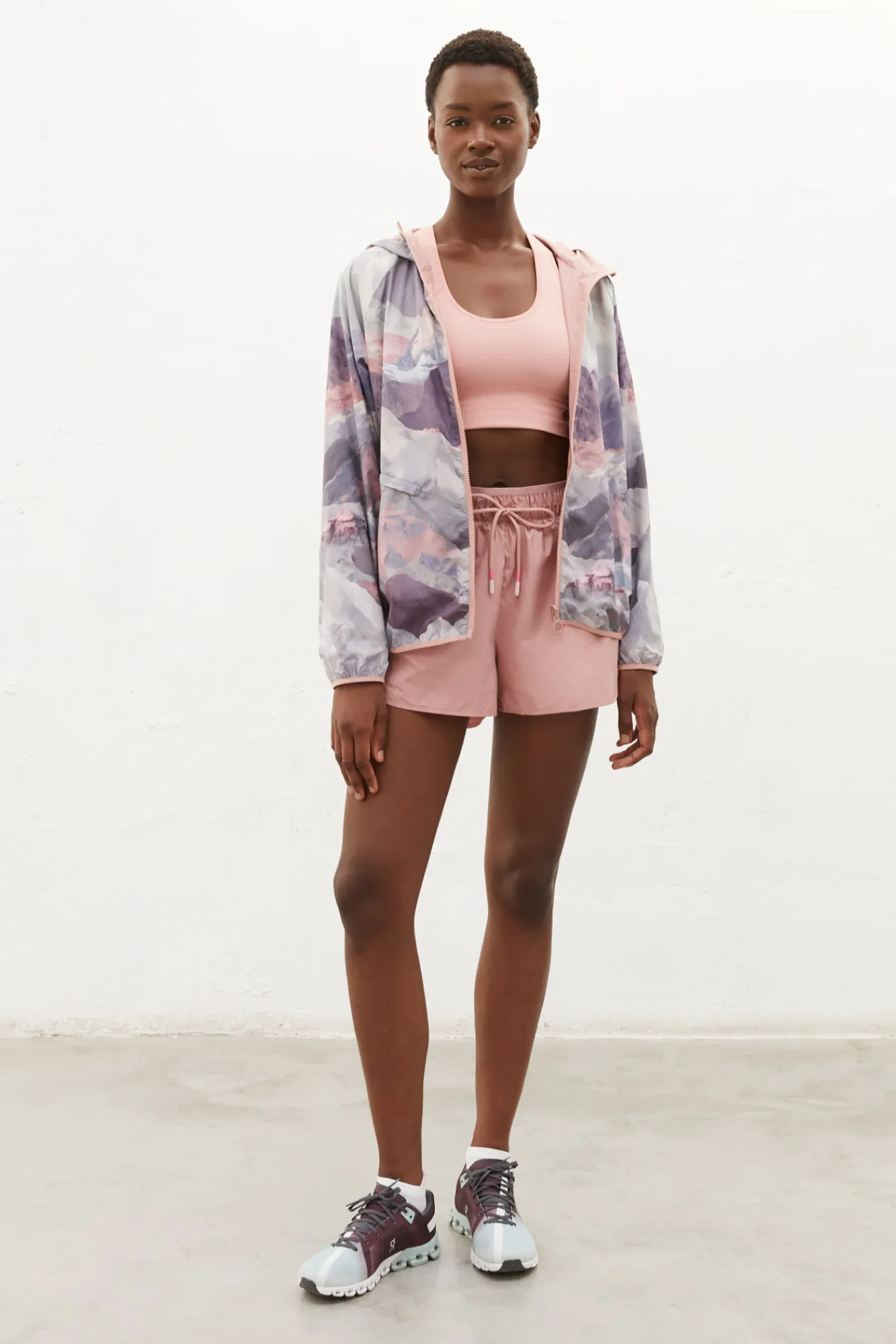 Dash and Stars Chaqueta Water Repellent Reversible Rosa Estampado Hot