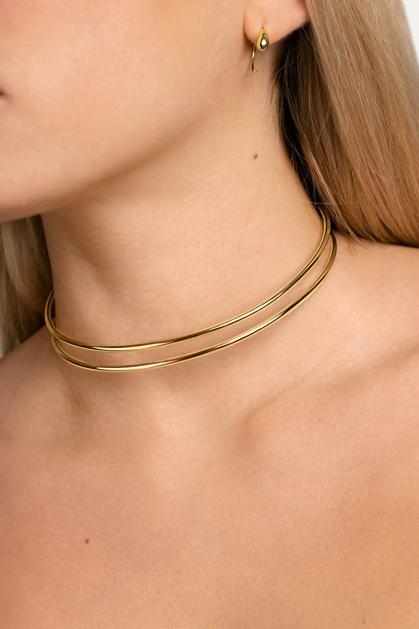 Singularu Choker Double Ring Oro Amarillo Hot
