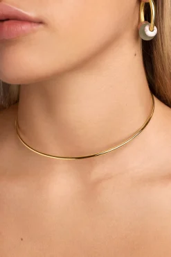 Singularu Choker Line Chain Baño Oro Amarillo Best