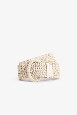 Vilanova Cinturon Ancho Efecto Trenzado Beige Outlet