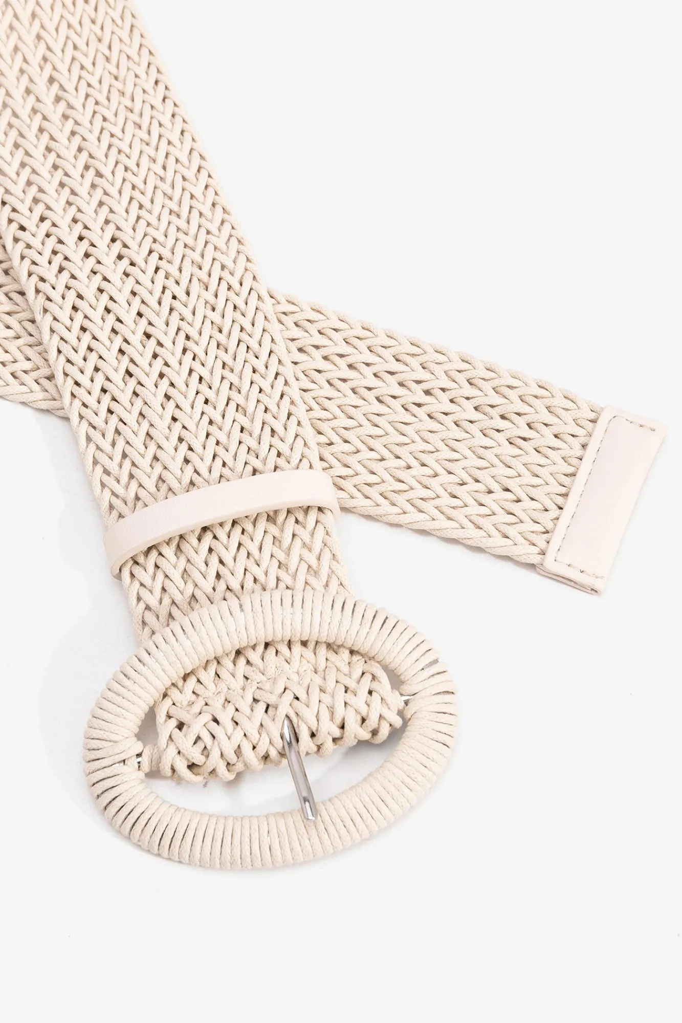 Vilanova Cinturon Ancho Efecto Trenzado Beige Outlet