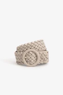 Vilanova Cinturon Ancho Efecto Trenzado Beige Discount