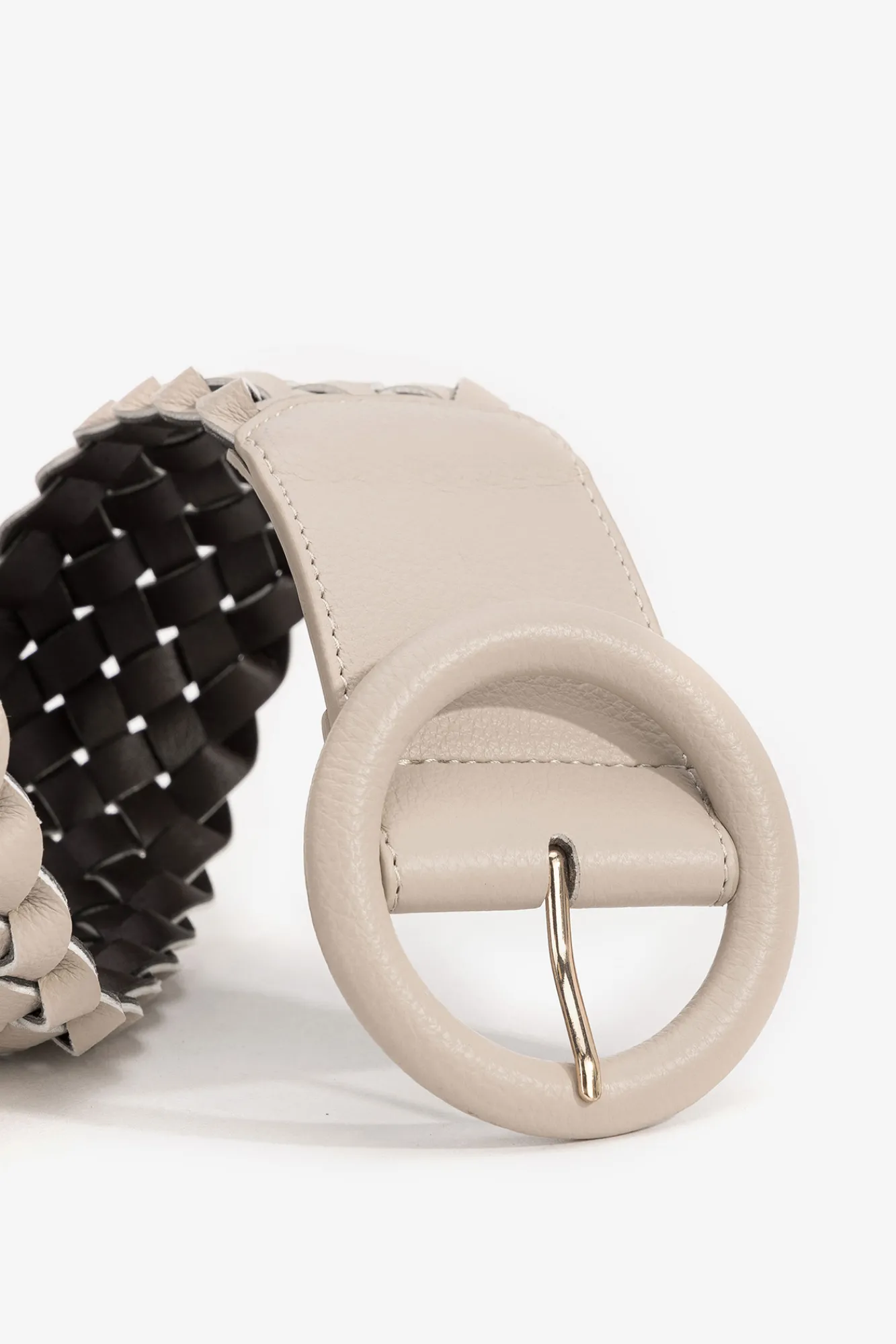 Vilanova Cinturon Ancho Efecto Trenzado Beige Discount