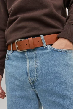 Jack & Jones Cinturon De Piel Tostado