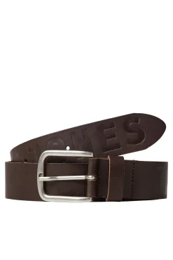 Jack & Jones Cinturon De Piel Marron Medio Sale