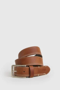 Pepe Jeans Cinturon De Piel Liso. Tostado Sale