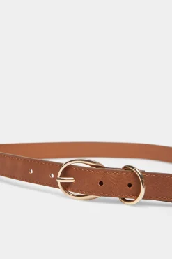 * Cinturon Doble Hebilla Estampado Marron Online