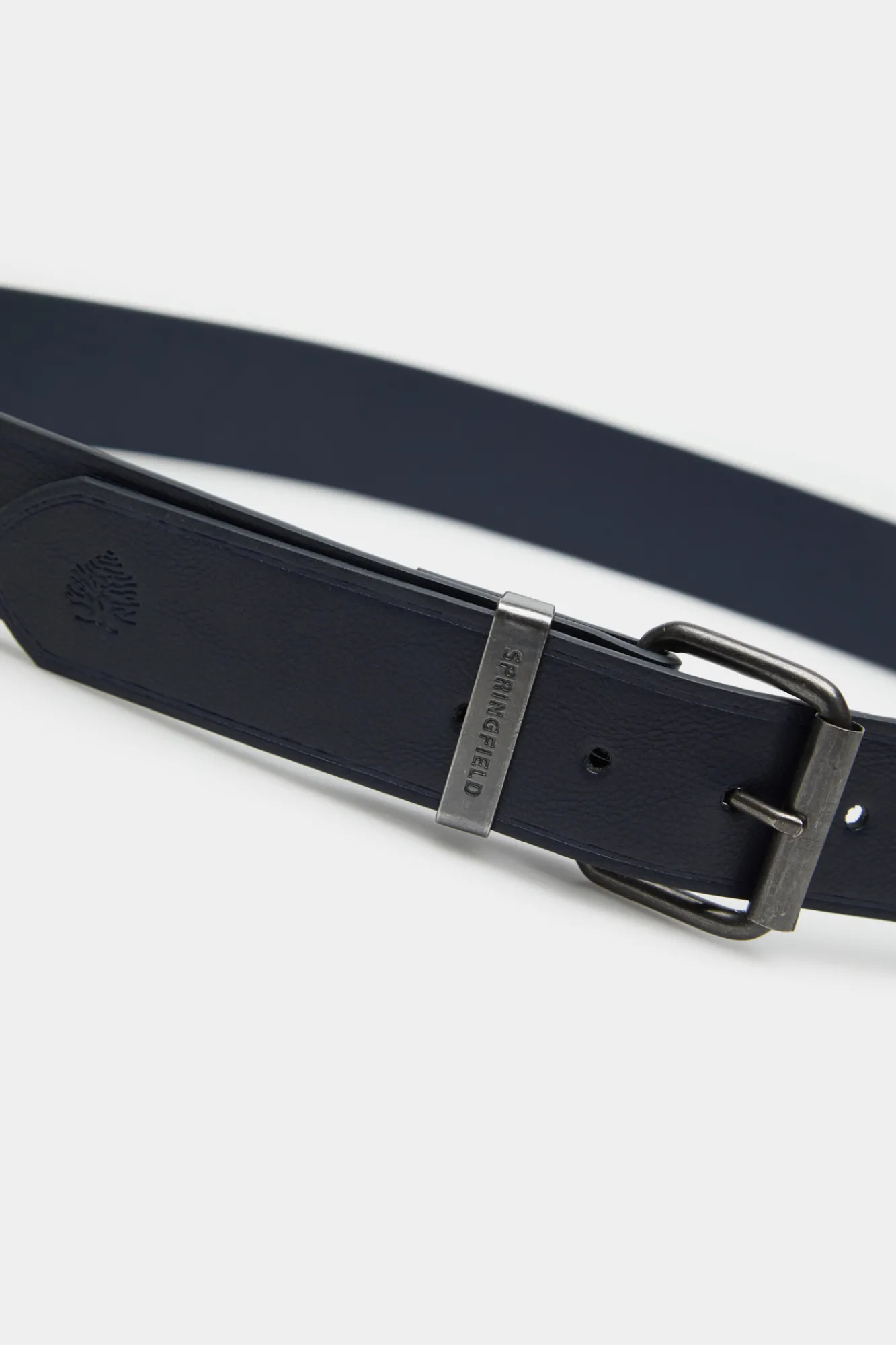 * Cinturon Efecto Piel Basico Azul Oscuro Sale