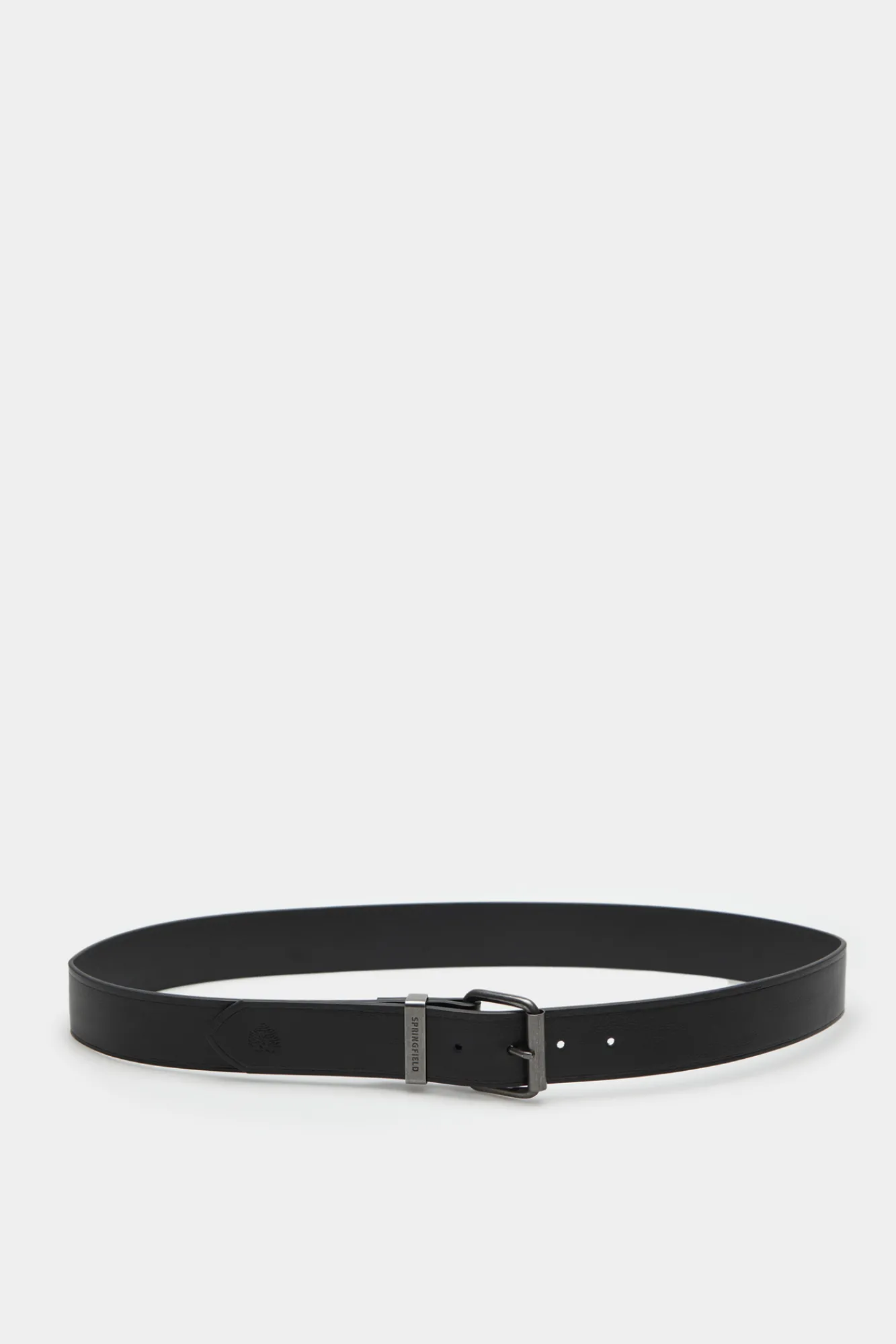 * Cinturon Efecto Piel Basico Negro Clearance