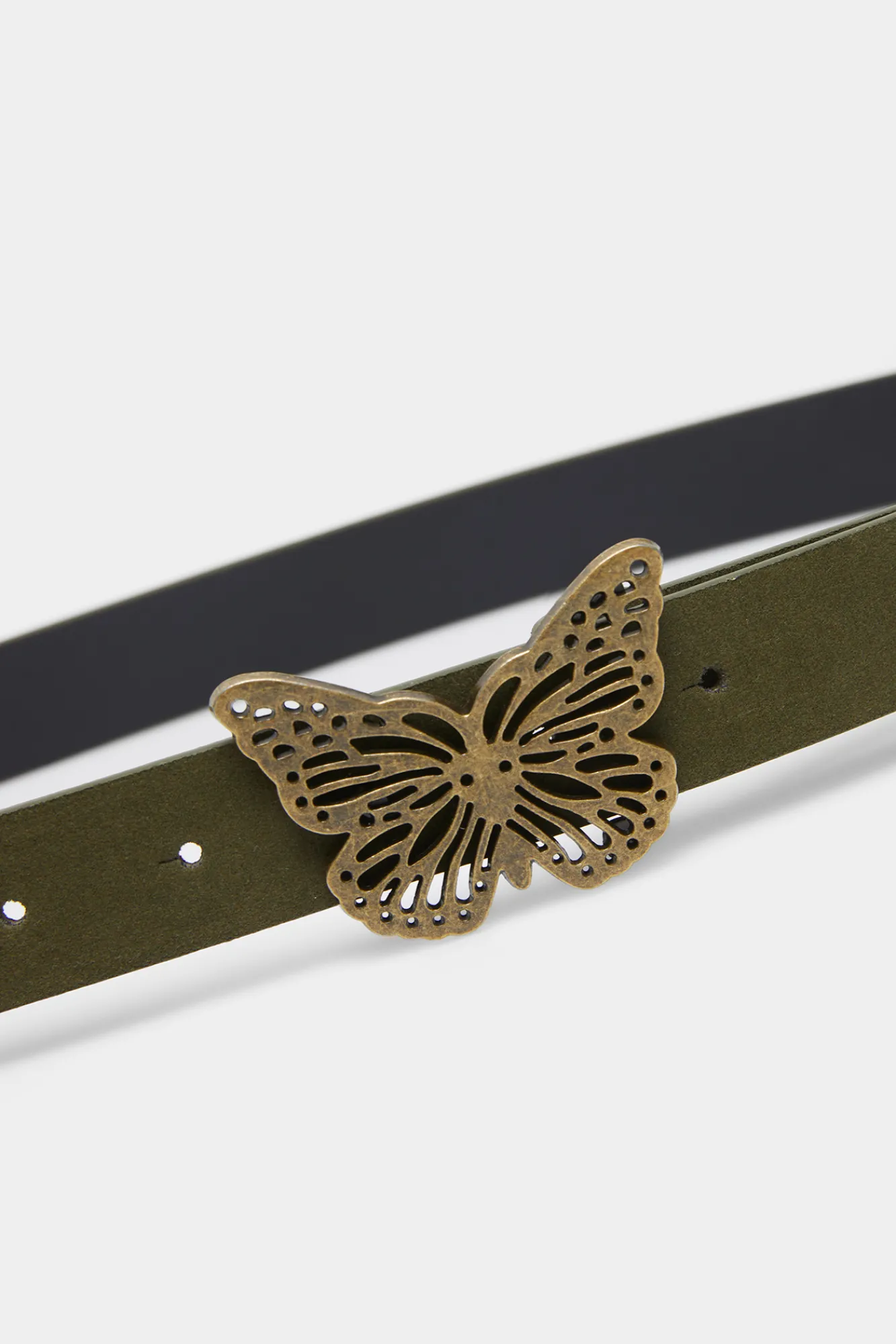 * Cinturon Hebilla Mariposa Kaki Oscuro Clearance