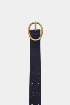 * Cinturon Hebilla Ovalada Troquelados Navy