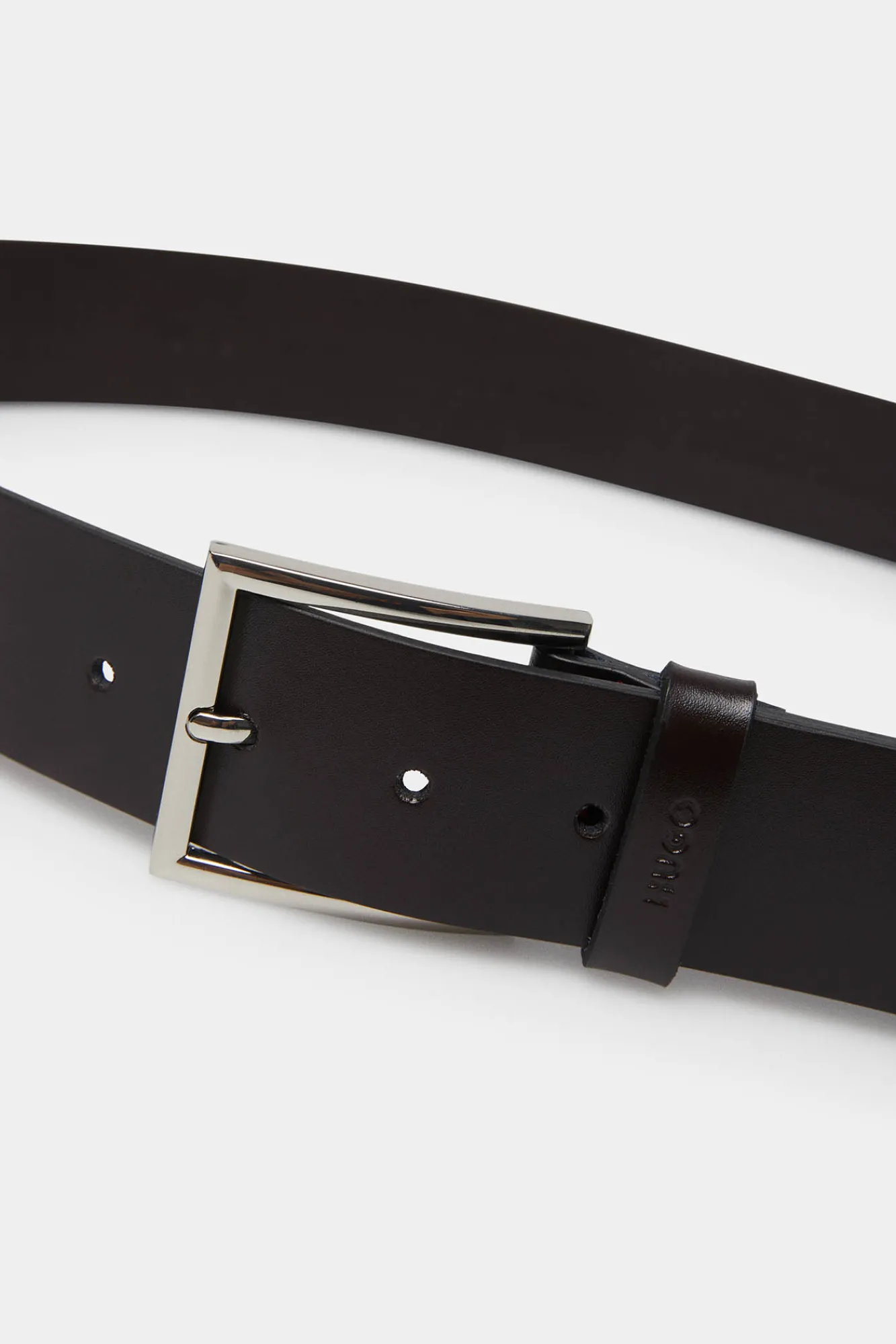 HUGO Cinturon Piel Marron Oscuro Outlet