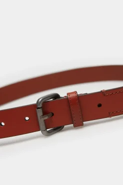 * Cinturon Piel Reversible Slim Tostado Best