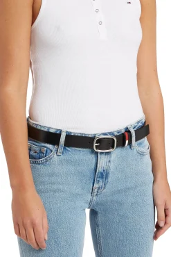 Tommy Jeans Cinturon Piel Mujer Negro Outlet