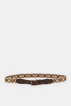 * Cinturon Tejido Rustico Marron Outlet
