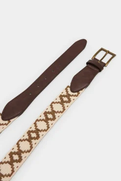 * Cinturon Tejido Rustico Marron Outlet