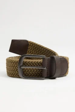 Inside Cinturon Trenzado Elastico Marron Medio Online
