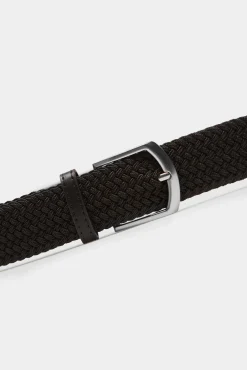 * Cinturon Trenzado Monocolor Negro Outlet
