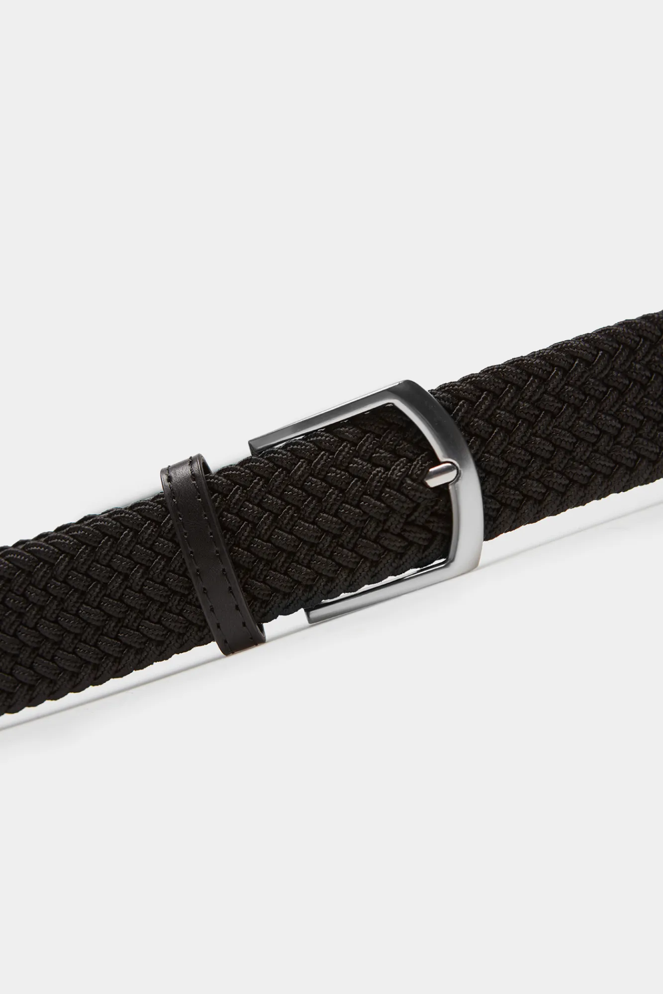 * Cinturon Trenzado Monocolor Negro Outlet