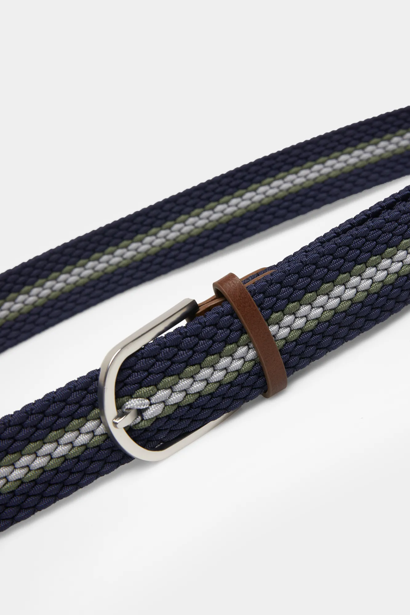 * Cinturon Trenzado Stripes Azul Oscuro Clearance