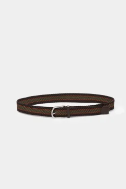 * Cinturon Trenzado Stripes Marron Oscuro Outlet