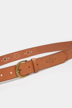 * Cinturon Troquelados Tachas Naranja Outlet