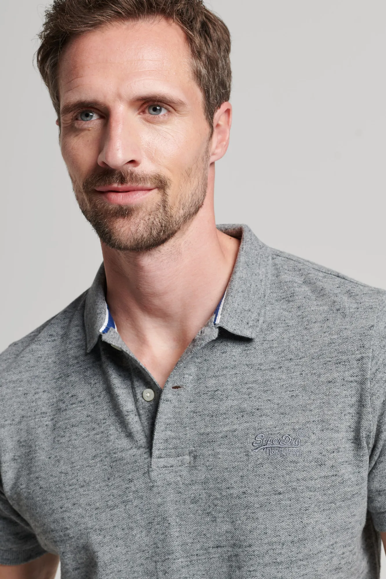 Superdry Classic Pique Polo Gris Medio New