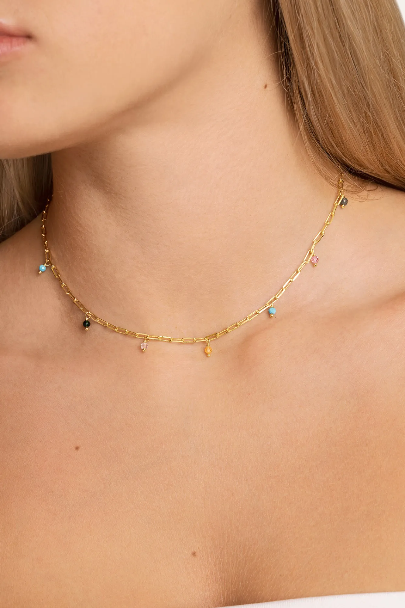 Singularu Collar Chic Colors Plata Baño Oro Amarillo