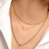 Singularu Collar Circles Twist Baño Oro Amarillo New