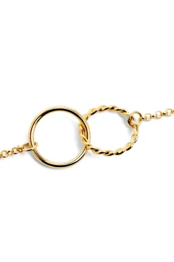 Singularu Collar Circles Twist Baño Oro Amarillo New