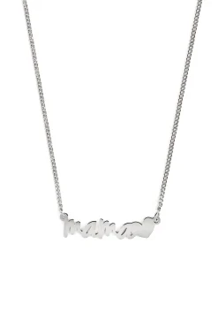 Singularu Collar Mama Heart Plata Gris