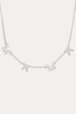 Singularu Collar Mama Letters Plata Gris Online