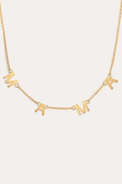 Singularu Collar Mama Letters Plata Baño Oro Amarillo Hot