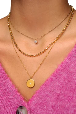 Singularu Collar Single Diamond Oro Amarillo Best