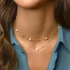 Singularu Collar Single Pearl Plata Baño Oro Amarillo Sale