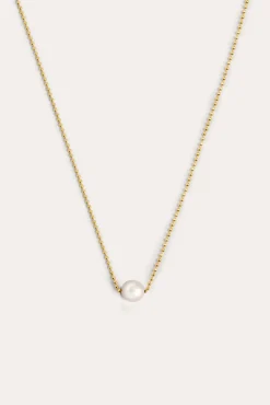 Singularu Collar Single Pearl Plata Baño Oro Amarillo Sale