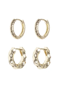 Only Conjunto De Aros Gallonados Amarillo Sale