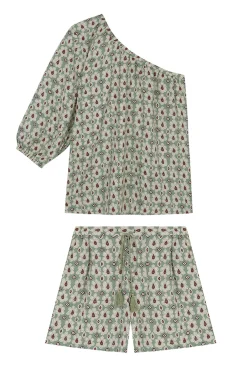 Women'secret Conjunto Top Asimetrico Y Pantalon Corto Estampado Clearance