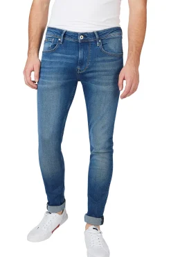 Pepe Jeans Denim De Hombre Skinny, Tiro Bajo. Azul Medio Online