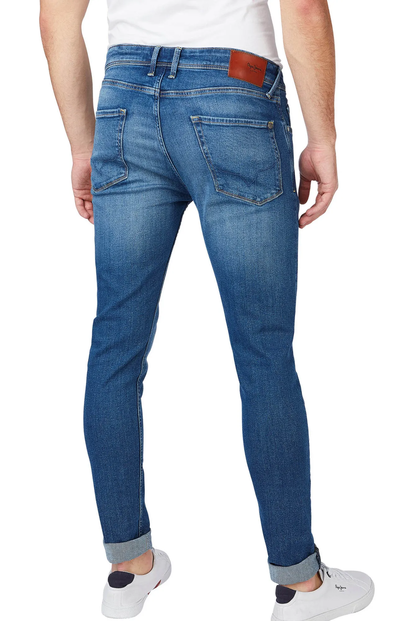 Pepe Jeans Denim De Hombre Skinny, Tiro Bajo. Azul Medio Online