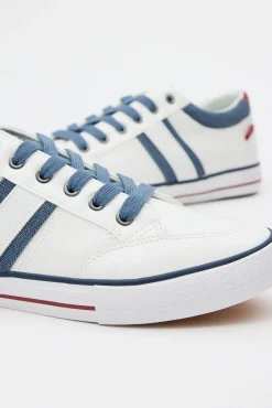 Inside Deportiva Con Tejido Denim Blanco Online