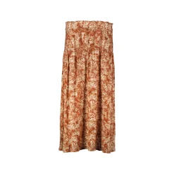 Slowlove Falda Capa Estampada Con Frunces Naranja Sale