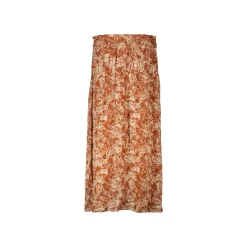 Slowlove Falda Capa Estampada Con Frunces Naranja Sale