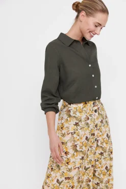 Cortefiel Falda Capa Midi Estampado Blanco Sale