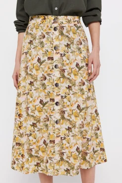 Cortefiel Falda Capa Midi Estampado Blanco Sale