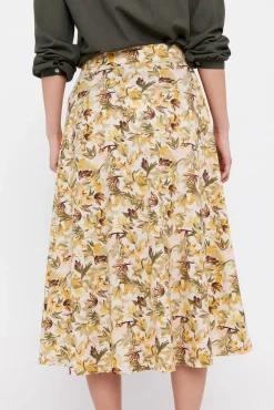 Cortefiel Falda Capa Midi Estampado Blanco Sale
