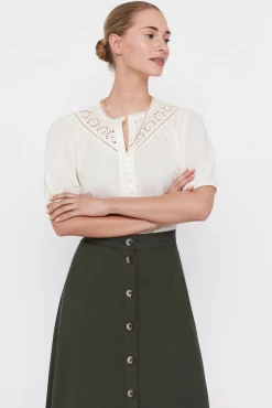Cortefiel Falda Capa Midi Kaki Clearance
