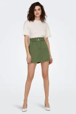 Only Falda Corta Algodon Verde Online